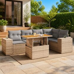 Specifications of 6 Piece Garden Sofa Set with Cushions