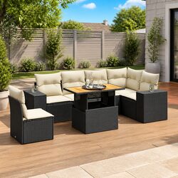 7 Piece Modular Garden Sofa Set with Storage Options