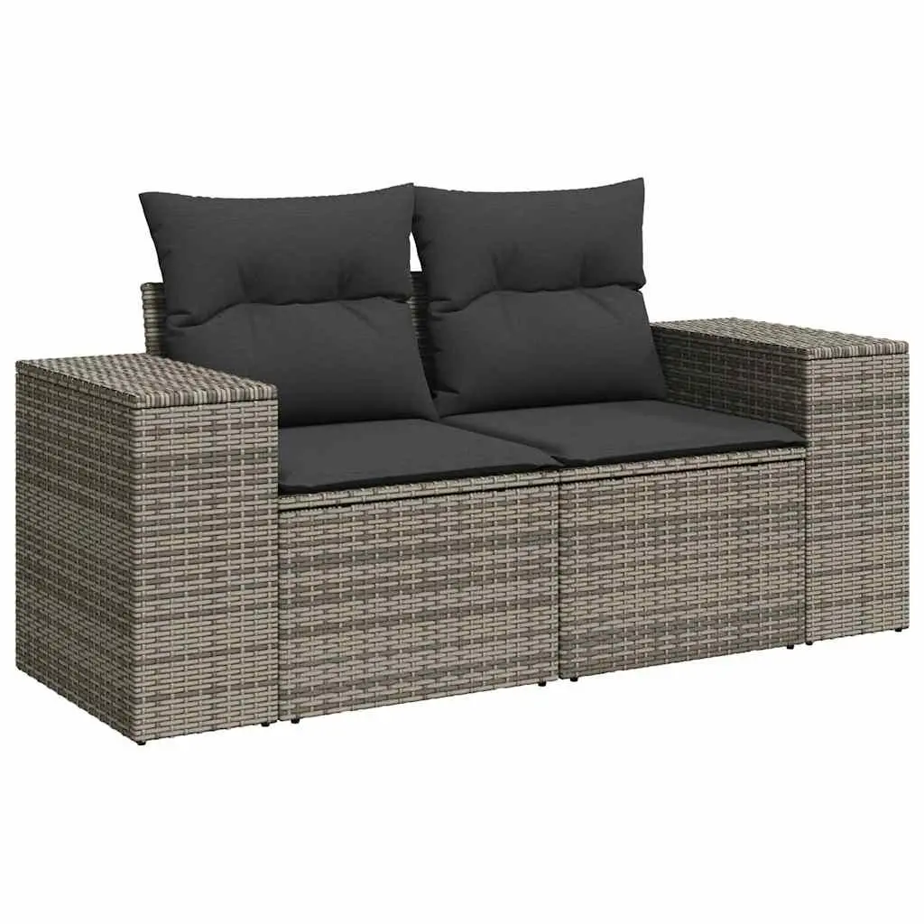 Garden Sofa Set Outdoor Furniture Modular 10 Piece Grey Cushions Patio Rattan