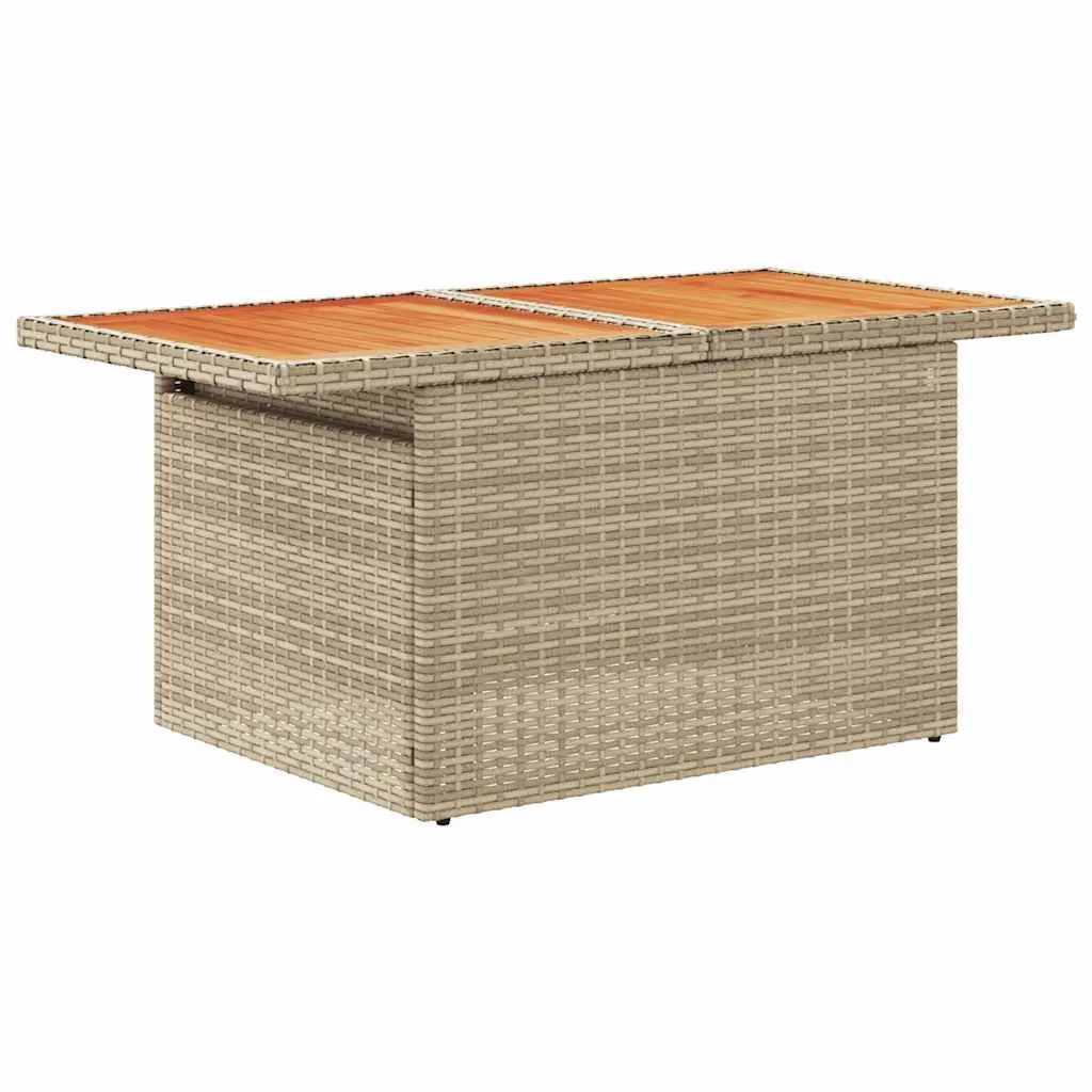 Garden Sofa Set Outdoor Furniture 5 Piece Beige Poly Rattan Modular Patio