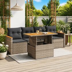 Outdoor Garden Sofa Set Specifications - 5 Pieces Grey