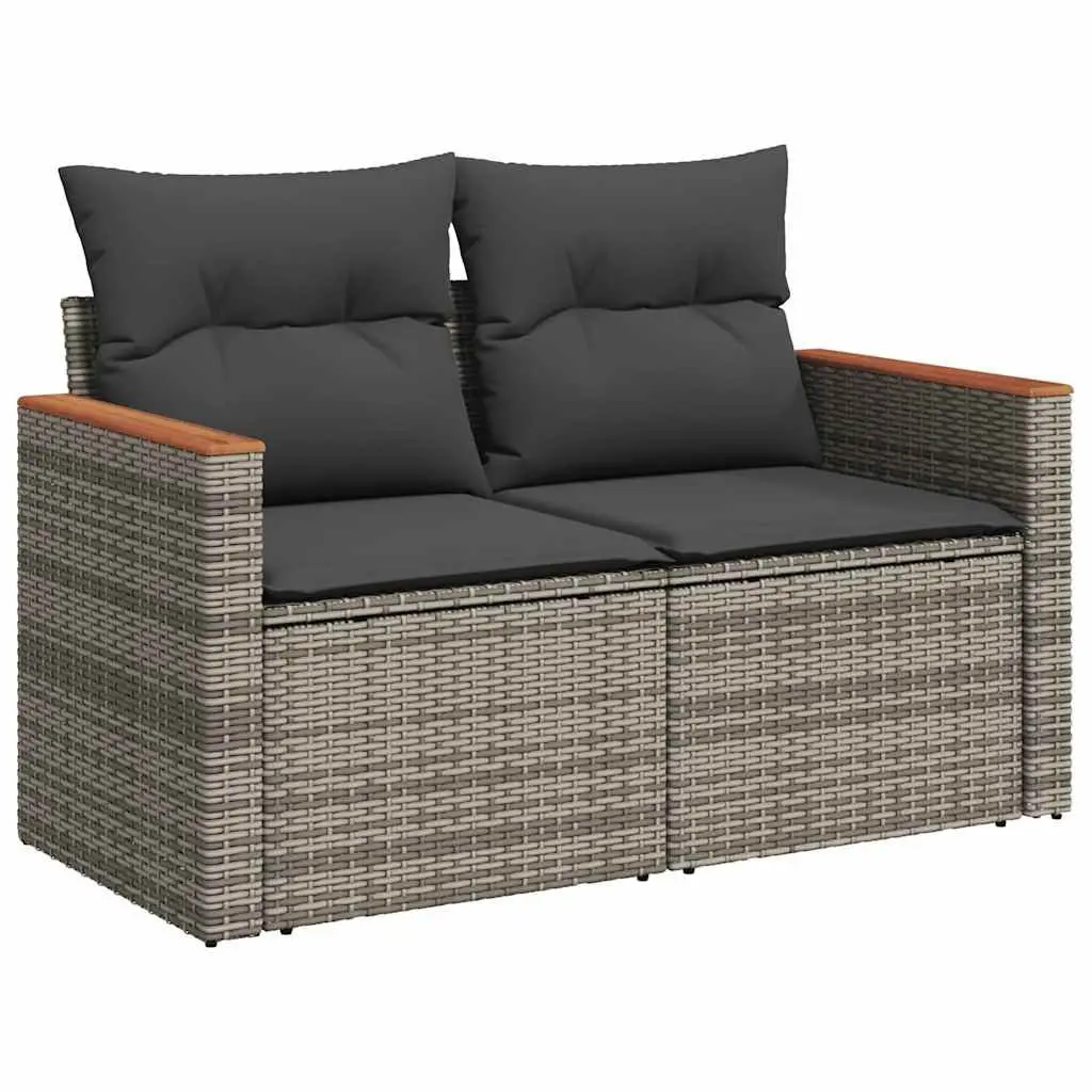 7 Piece Grey Garden Sofa Set with Storage