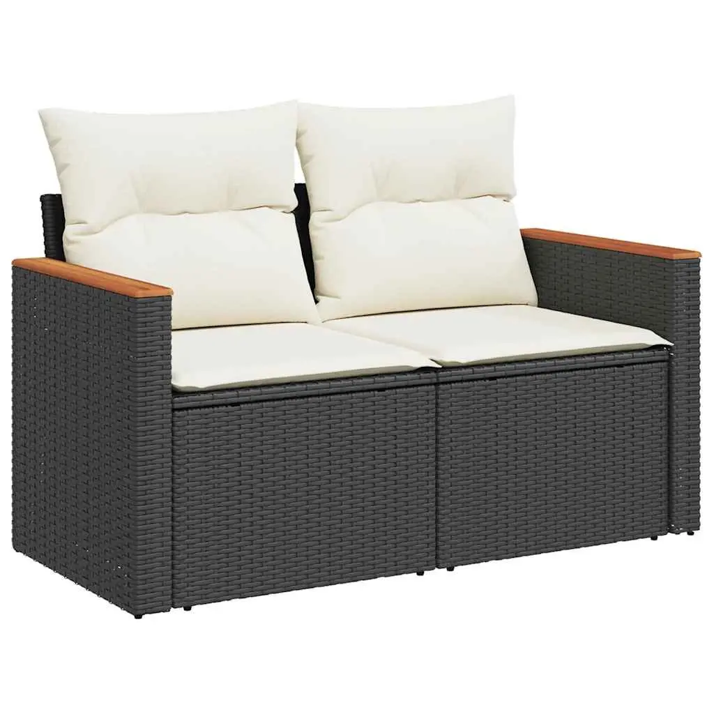 Garden Sofa Set 9 Piece Outdoor Furniture Modular Black Rattan
