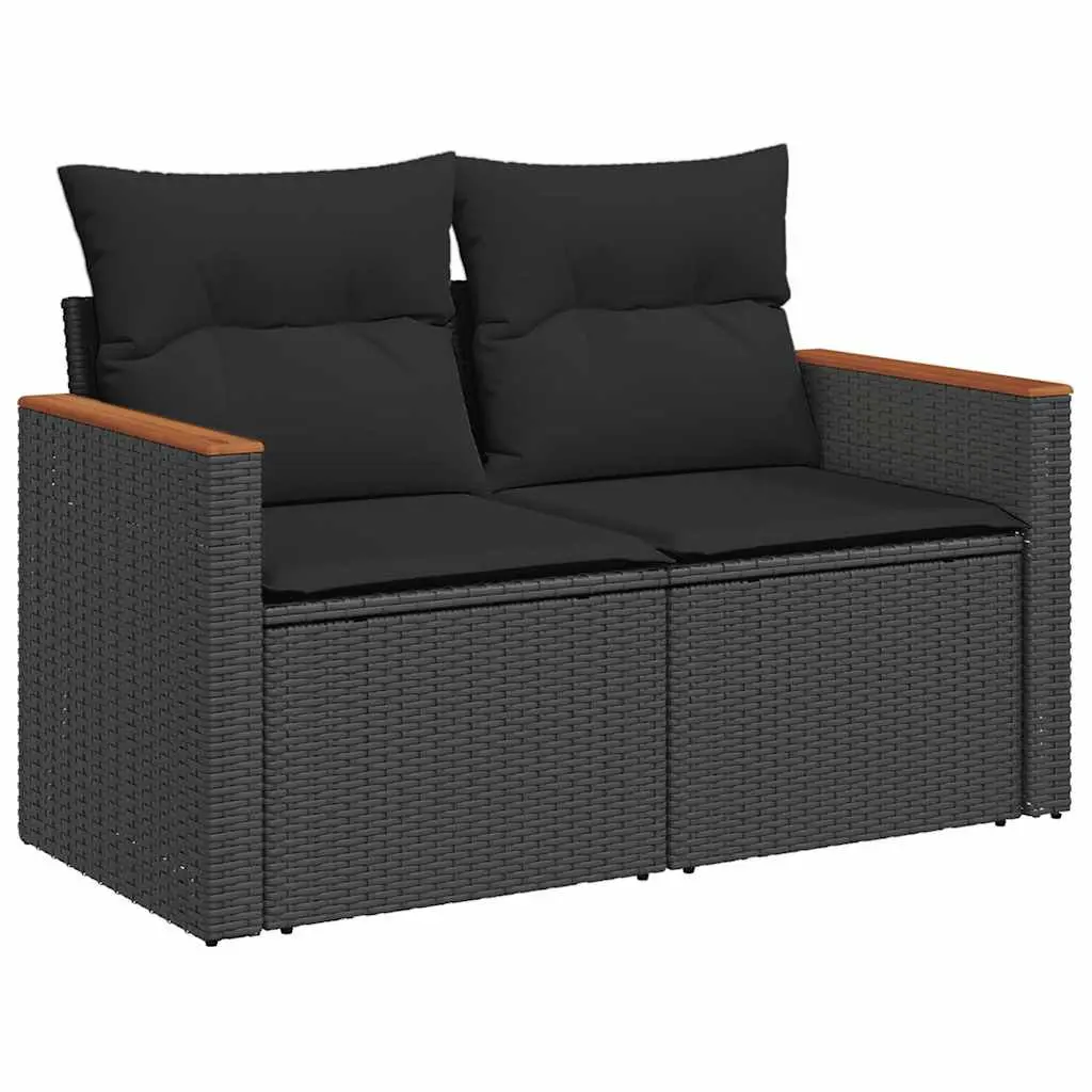 5 Piece Garden Sofa Set for Outdoor Patio Black