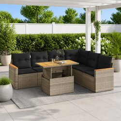 Specifications of 7-Piece Grey Rattan Garden Sofa Set
