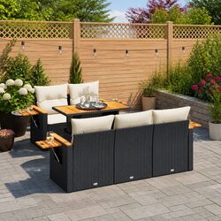 Specifications of 6 Piece Outdoor Black Rattan Sofa Set
