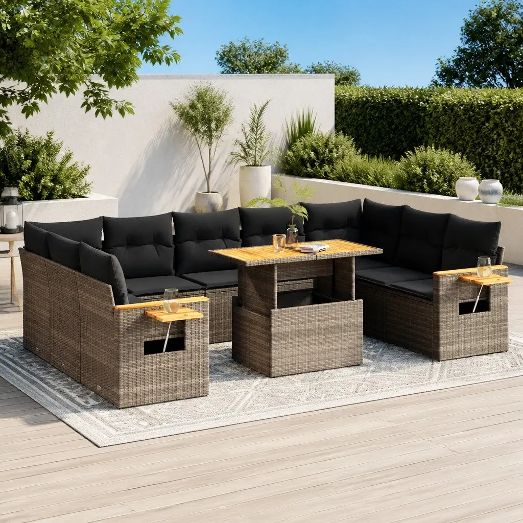 10-Piece Garden Sofa Set in Grey