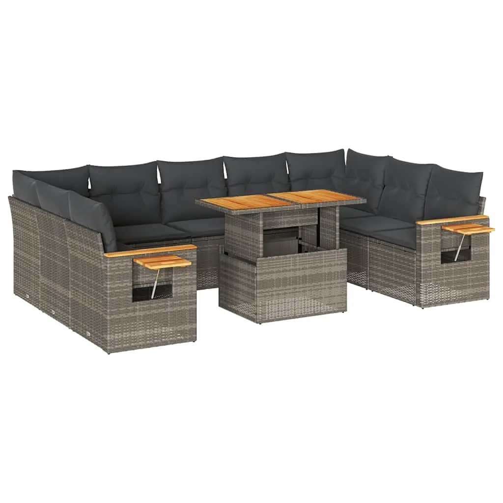 10-Piece Garden Sofa Set in Grey