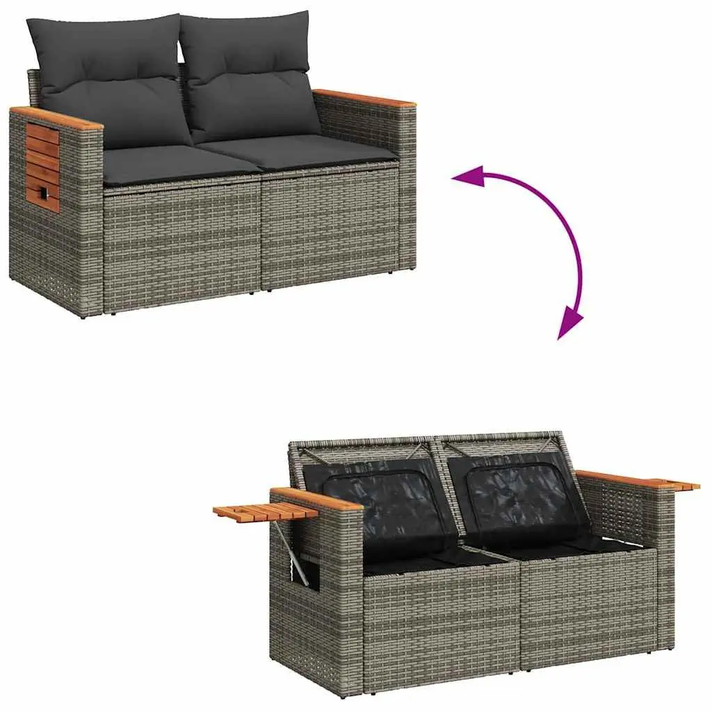 10-Piece Garden Sofa Set in Grey