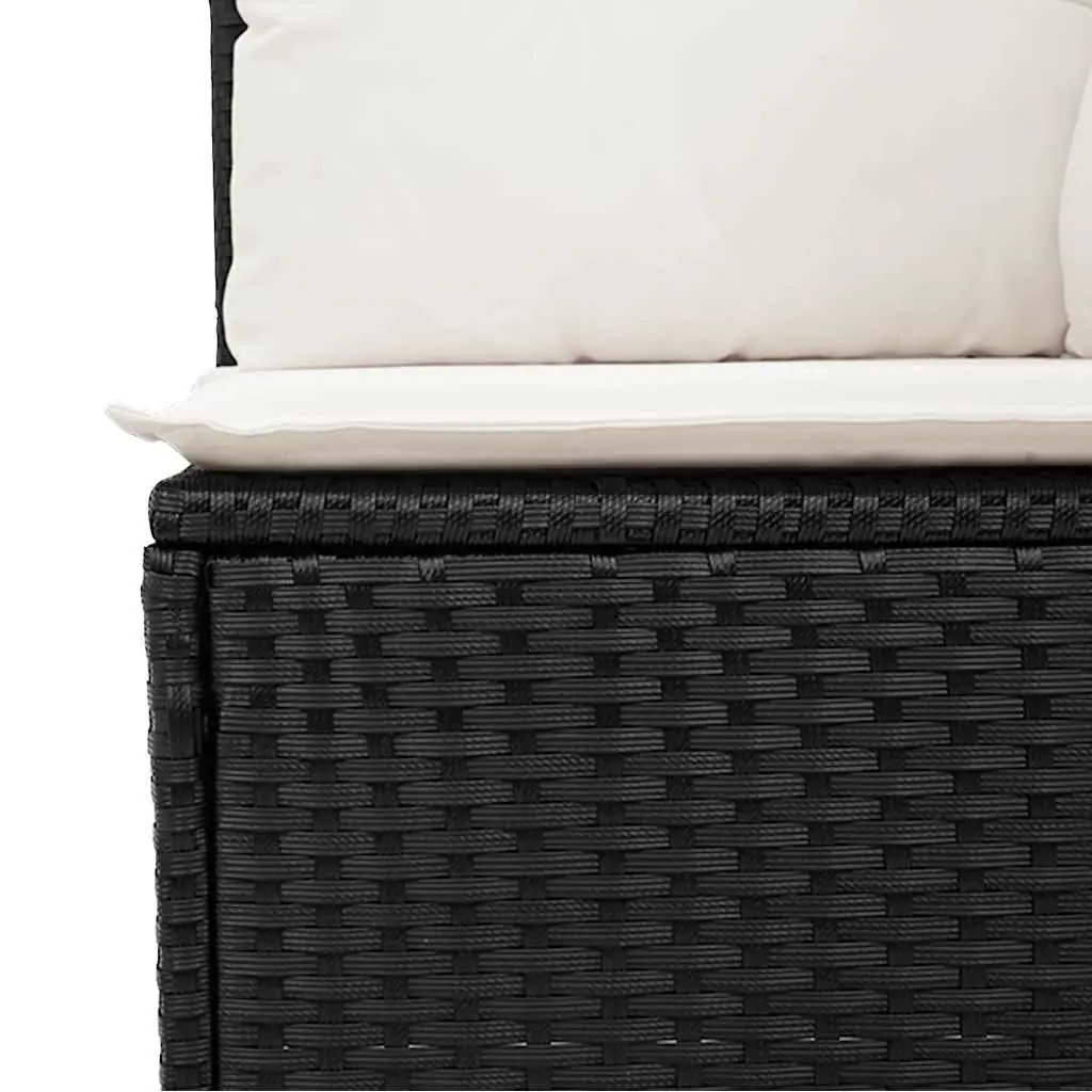 6 Piece Black Modular Garden Sofa Set