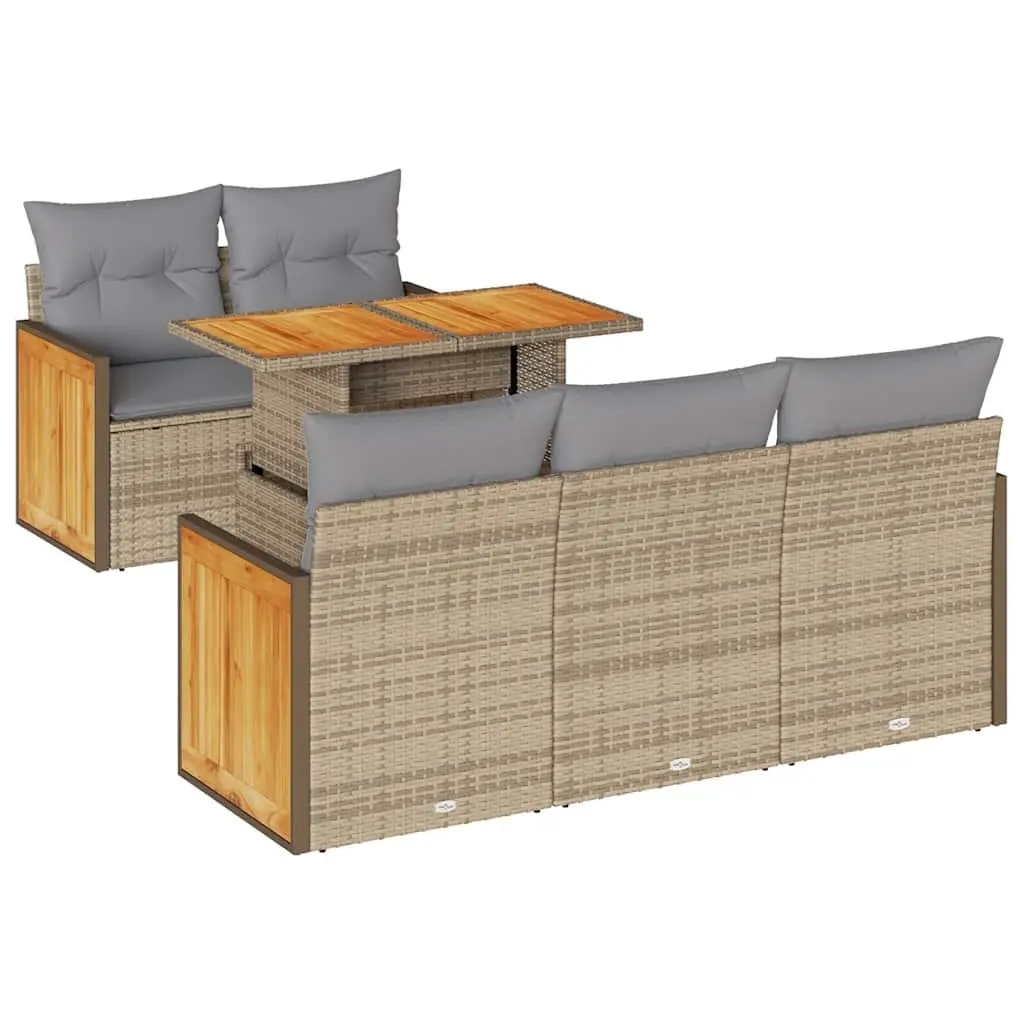 6-Piece Modular Garden Sofa Set with Storage Function