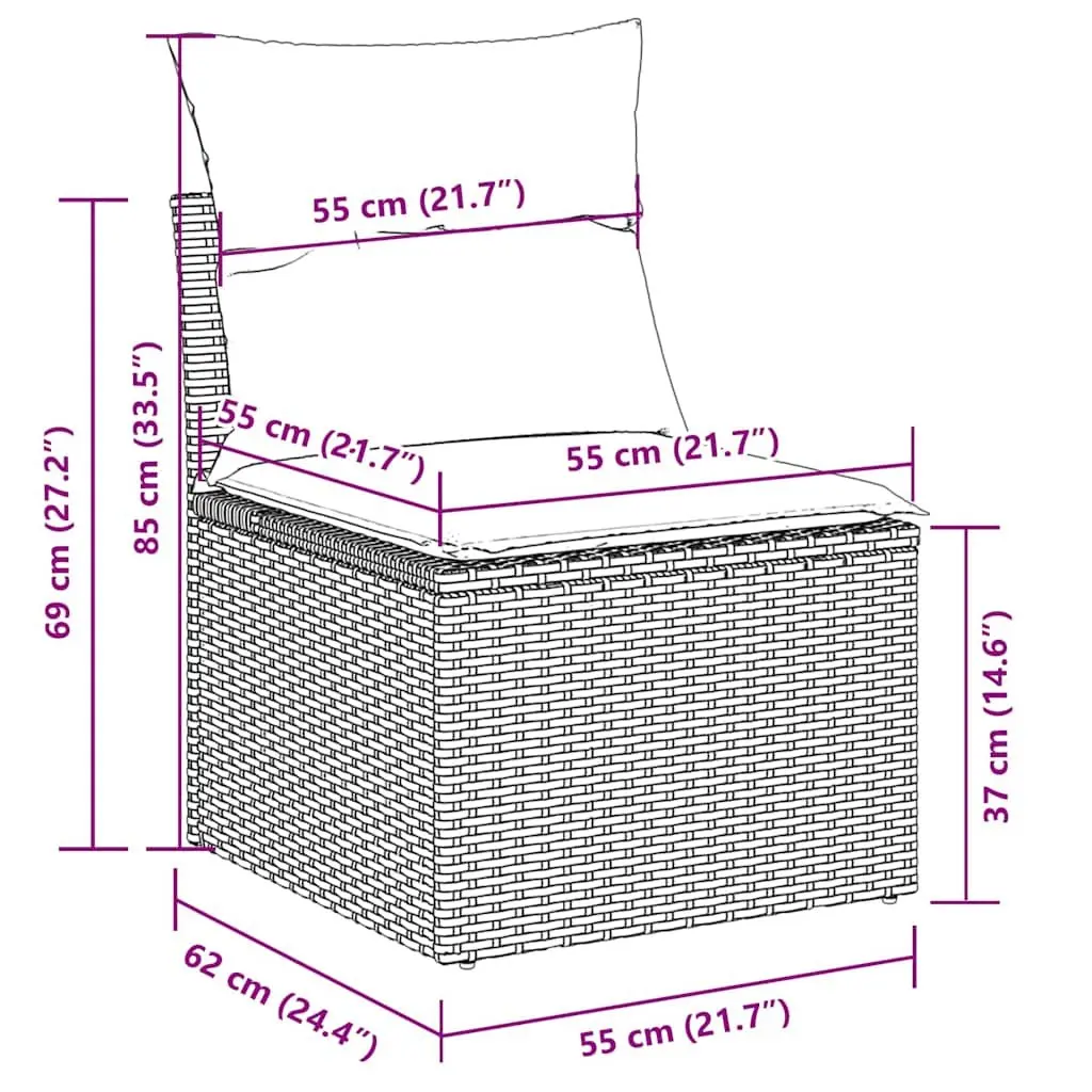 6-Piece Modular Garden Sofa Set with Storage Function