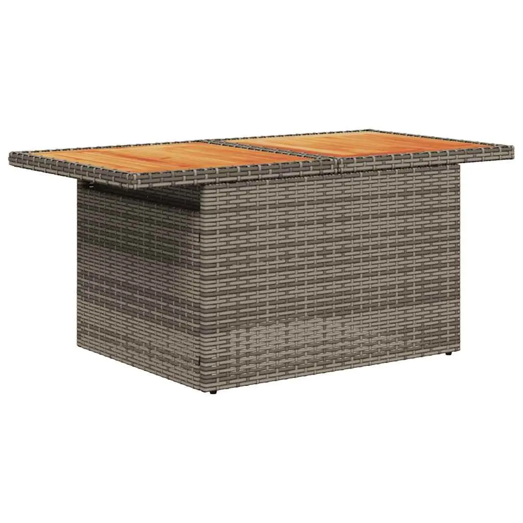 Garden Sofa Set 6 Piece Grey Poly Rattan Outdoor Furniture with Cushions Storage