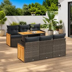 7 Piece Modular Garden Sofa Set with Cushions