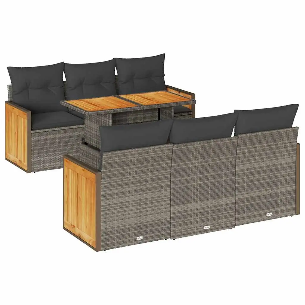 7 Piece Modular Garden Sofa Set with Cushions