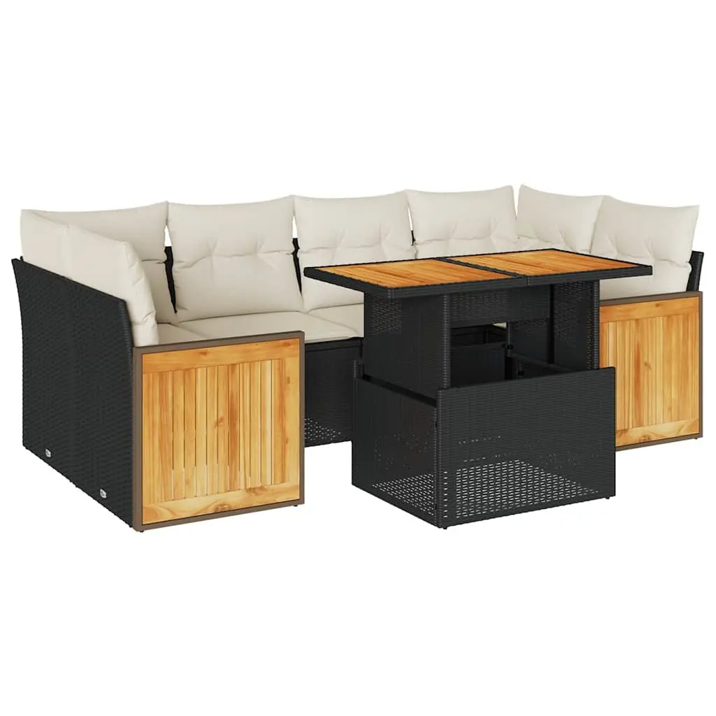 7-Piece Modular Garden Sofa Set with Cushions