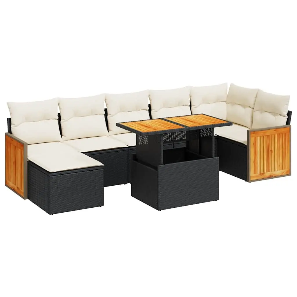 8 Piece Outdoor Sofa Set in Black
