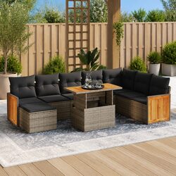 Specifications of 9-Piece Grey Rattan Sofa Set for Outdoors