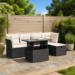 6-Piece Modular Garden Sofa Set with Weather-Resistant Features