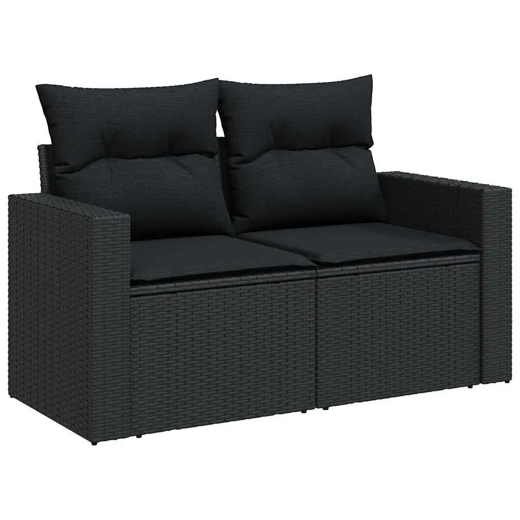 6-Piece Modular Black Garden Sofa Set