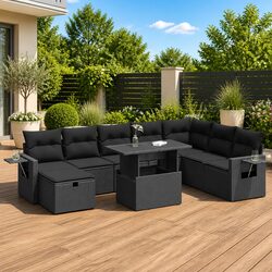 9 Piece Modular Garden Sofa Set in Black – Specifications
