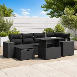 Specifications of 8-Piece Modular Garden Sofa Set, Black