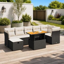 8 Piece Black Modular Garden Sofa Set Specifications
