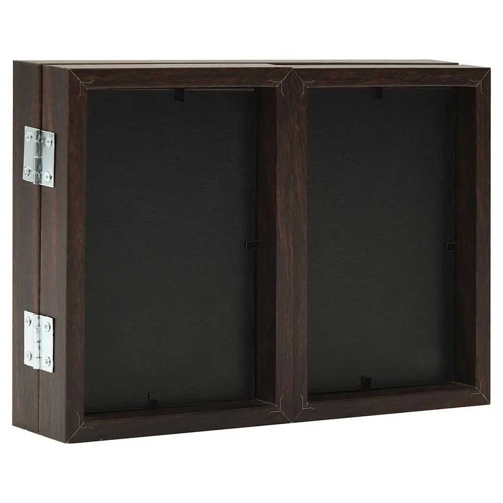Brown Trifold Photo Frame Collage Display
