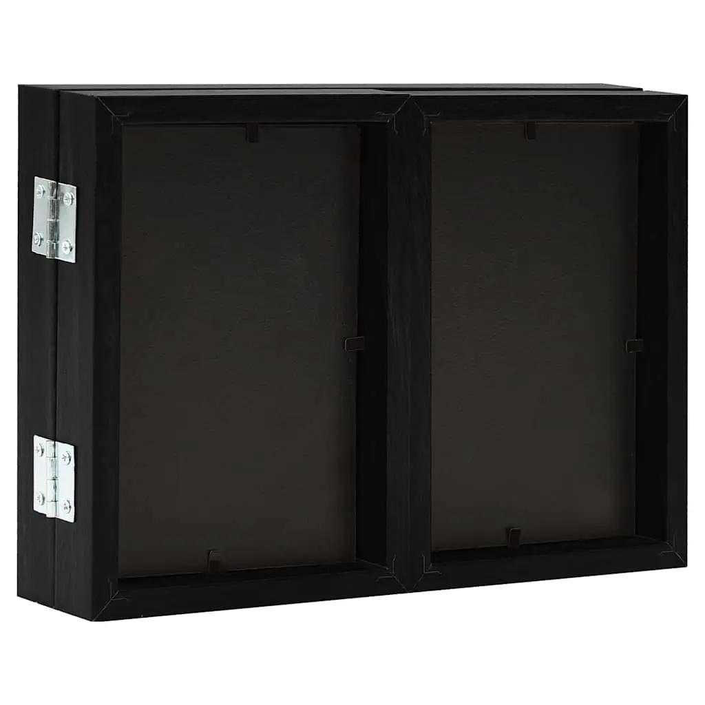 Trifold Photo Frame Collage Display Black 22x15cm 10x15cm Picture Memories Home