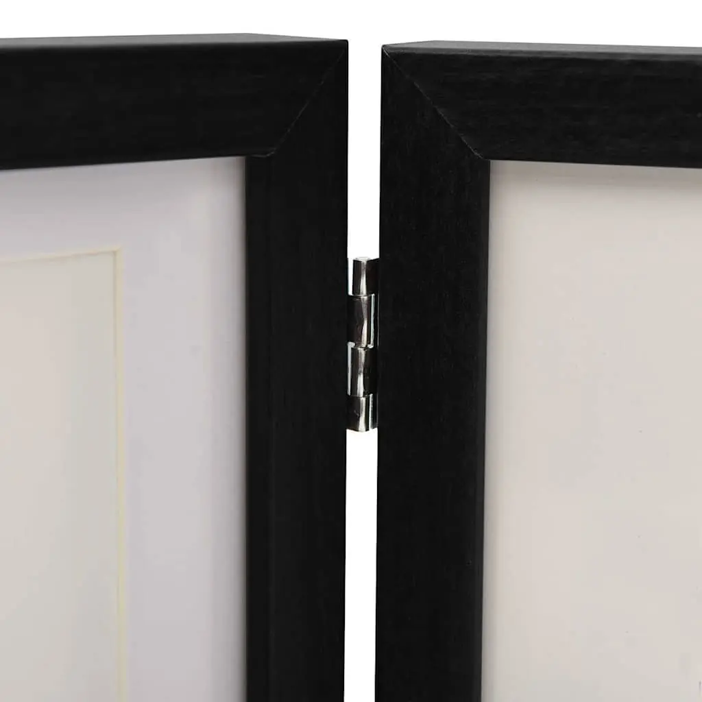 Trifold Photo Frame Collage Display Black 22x15cm 10x15cm Picture Memories Home