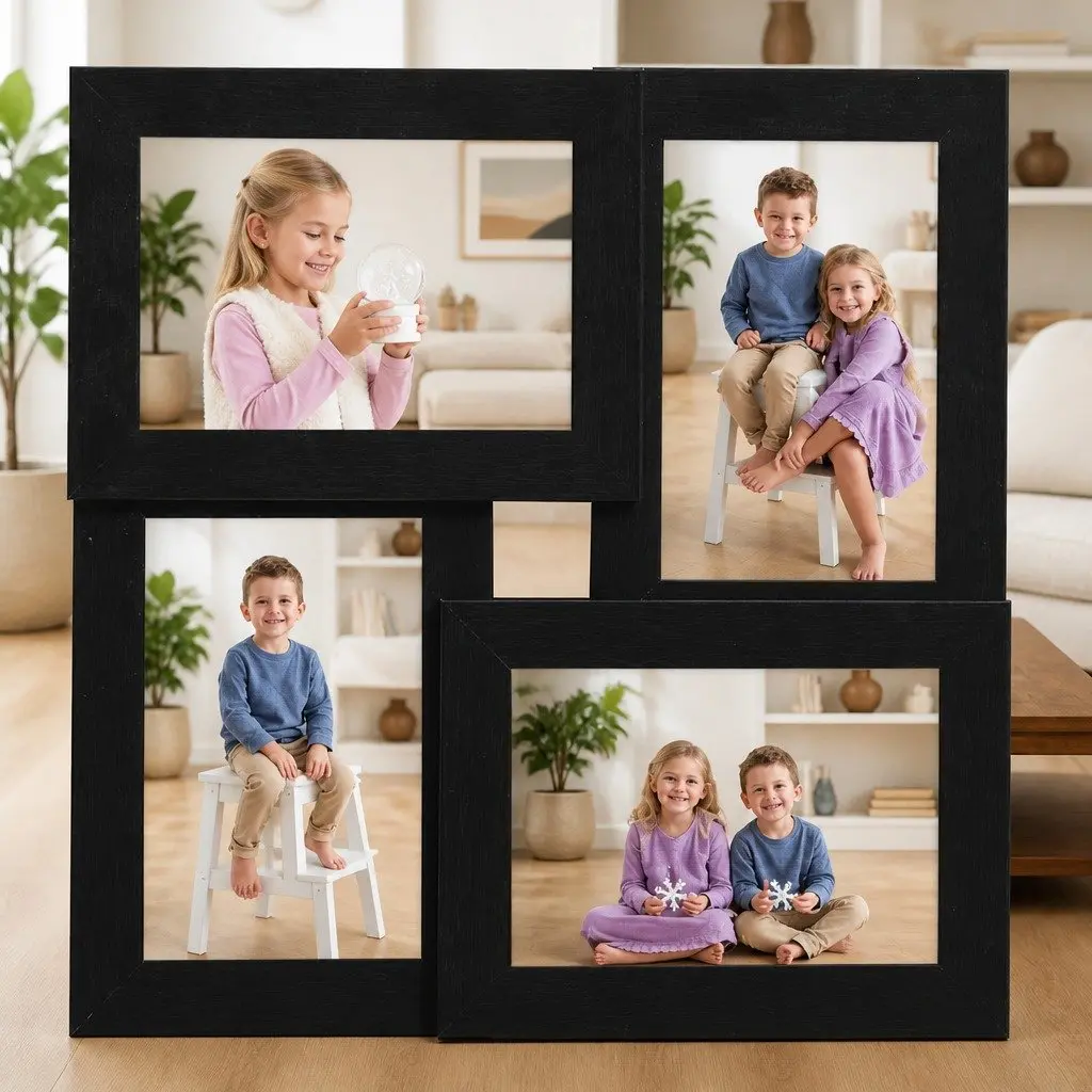 4-Opening Black Collage Photo Frame
