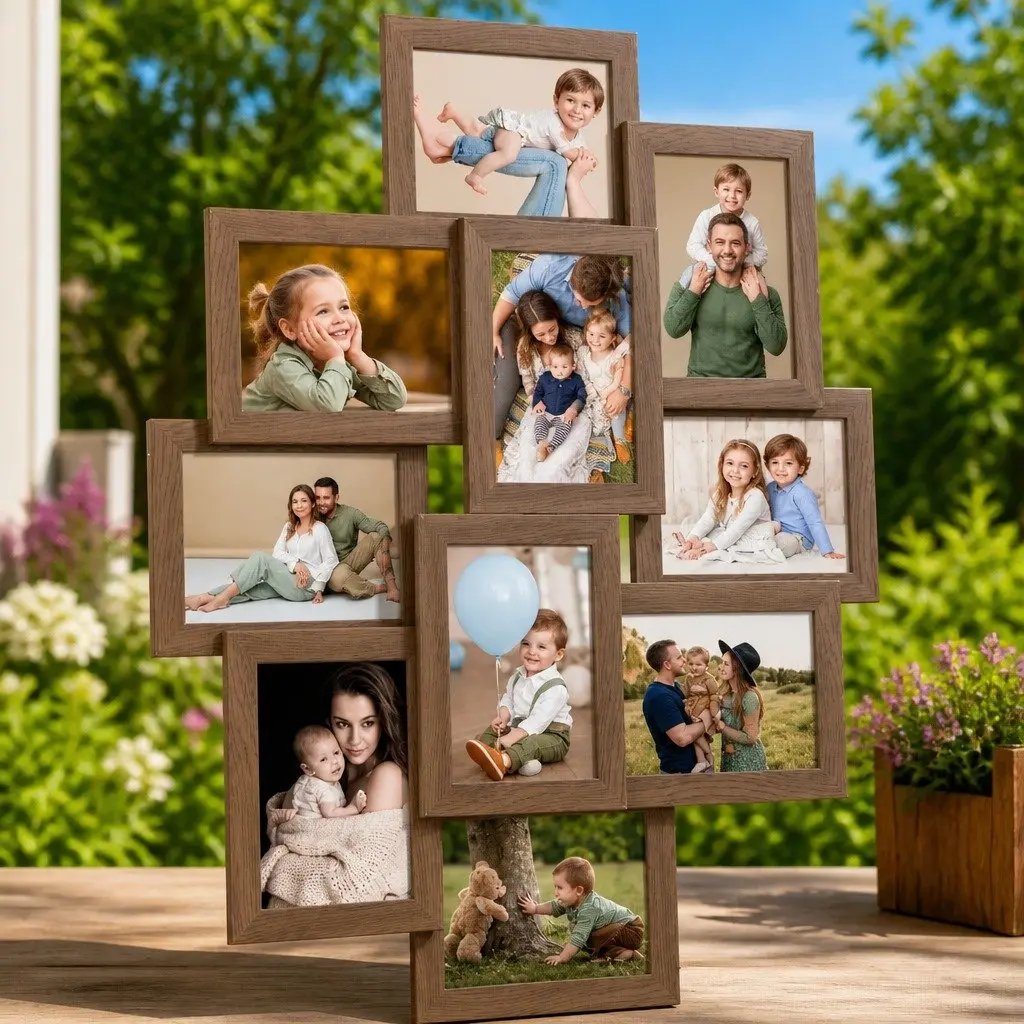 Collage Photo Frame Set of 10, 13x18 cm, Brown