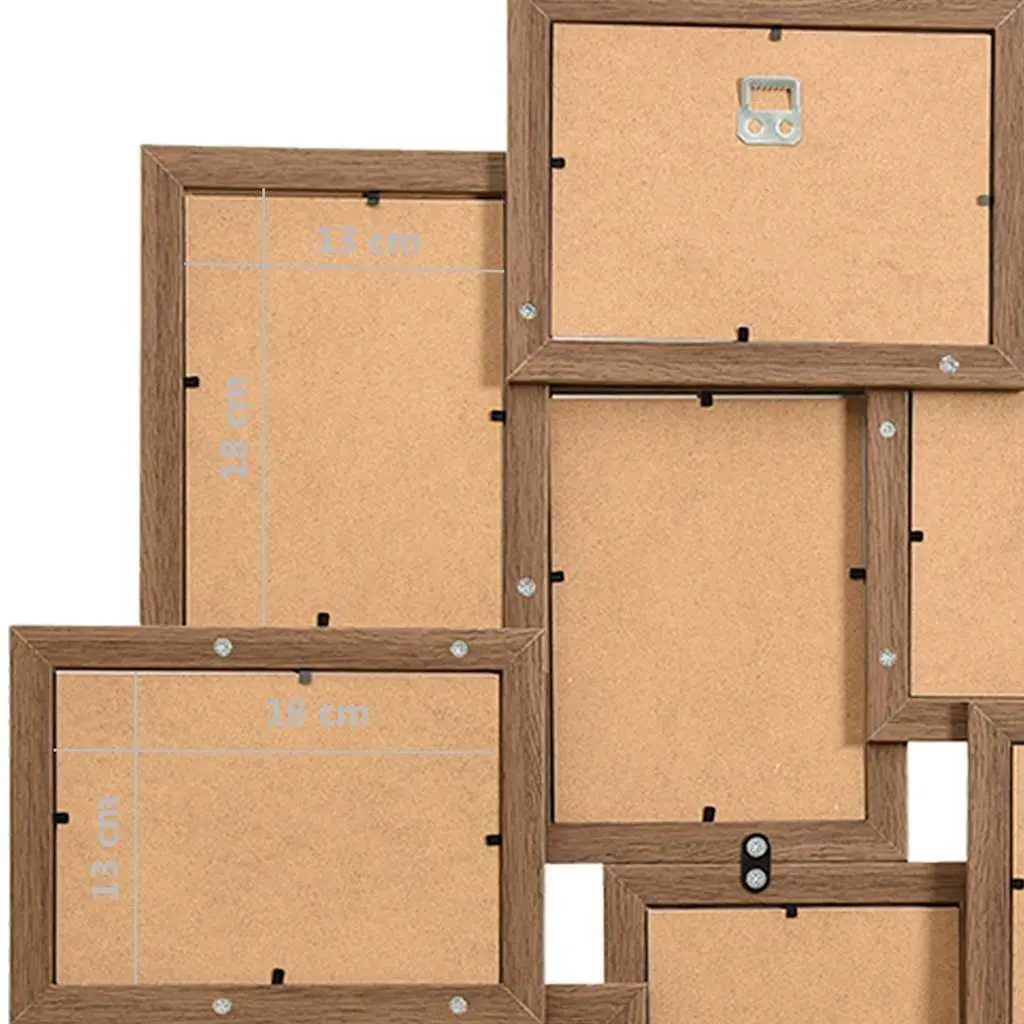 Collage Photo Frame Wall Display Home Decor 13x18 cm Brown 10 Piece