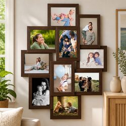 Collage Photo Frame Set 10 Pieces 13x18cm, Dark Brown