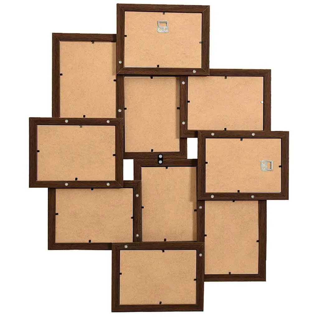 Collage Photo Frame Set 10 Pieces 13x18cm, Dark Brown