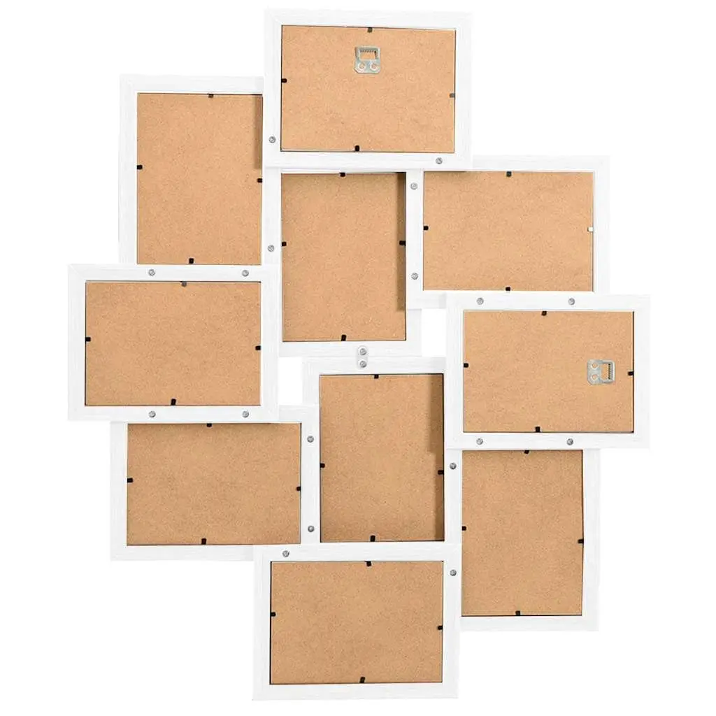 Collage Photo Frame Set for Wall Display 10 Pieces 10x15 cm White