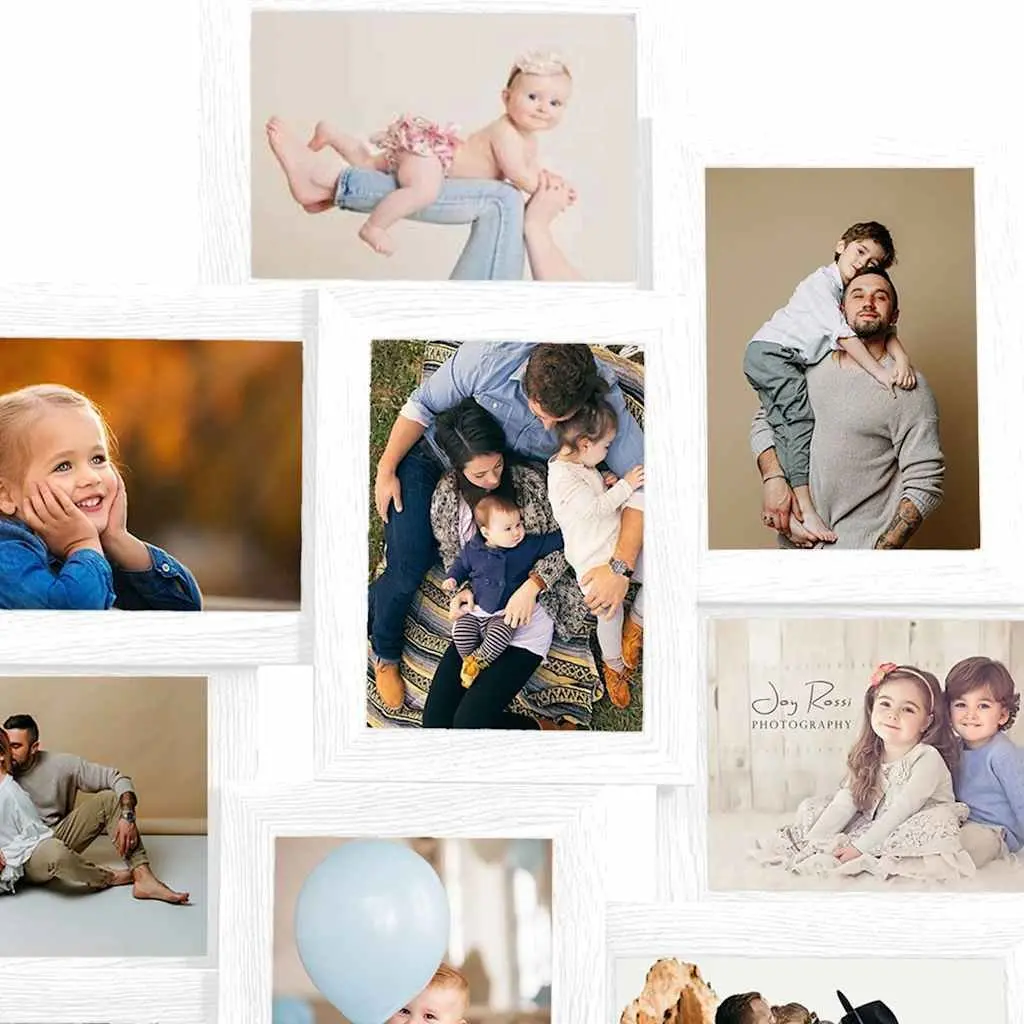 Collage Photo Frame Set for Wall Display 10 Pieces 10x15 cm White