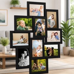 10-Piece Collage Photo Frame Set – 10x15 cm Black