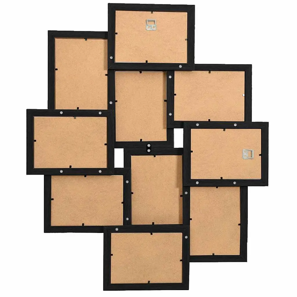 Collage Photo Frame Set for Wall Display 10 Piece 10x15 cm Black Home Décor