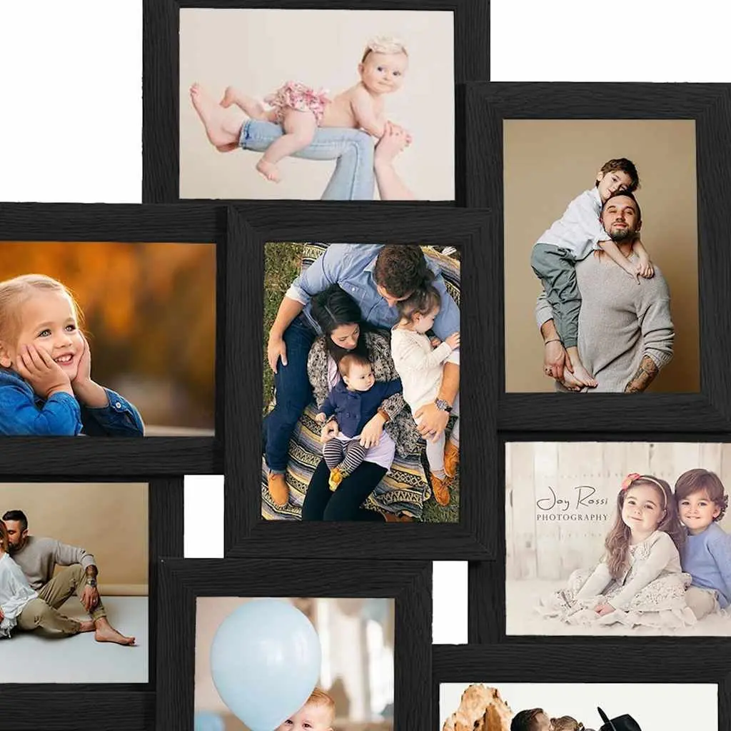 Collage Photo Frame Set for Wall Display 10 Piece 10x15 cm Black Home Décor