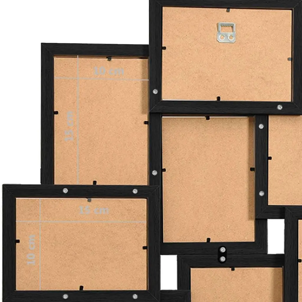 Collage Photo Frame Set for Wall Display 10 Piece 10x15 cm Black Home Décor