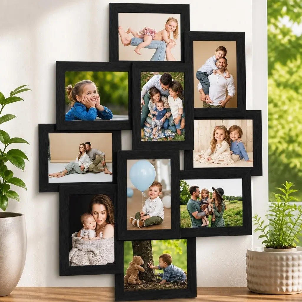 Collage Photo Frame 10 Pcs 13x18 cm Black Wall Display Picture Gallery Decor
