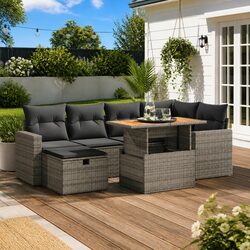 Specifications of the 8-Piece Outdoor Sofa Set in Grey