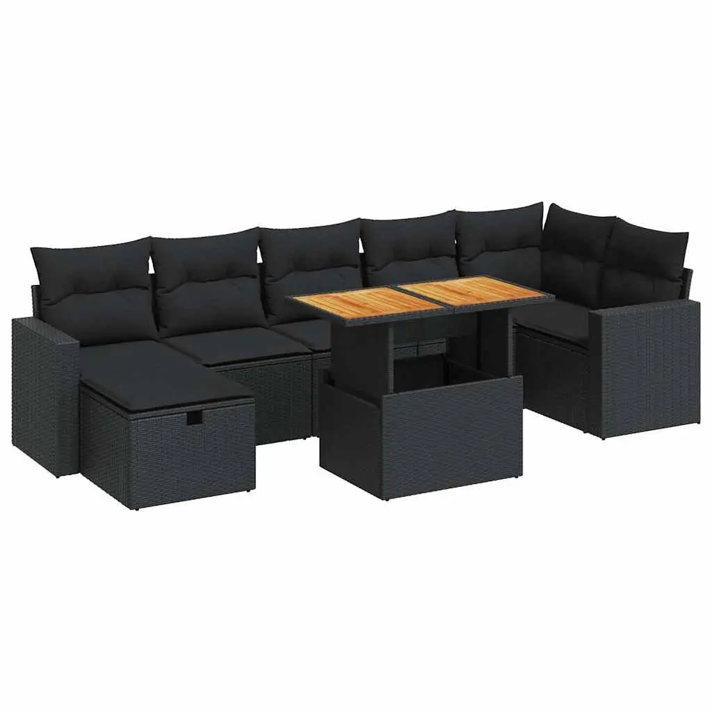 5 Piece Black Outdoor Garden Sofa Set