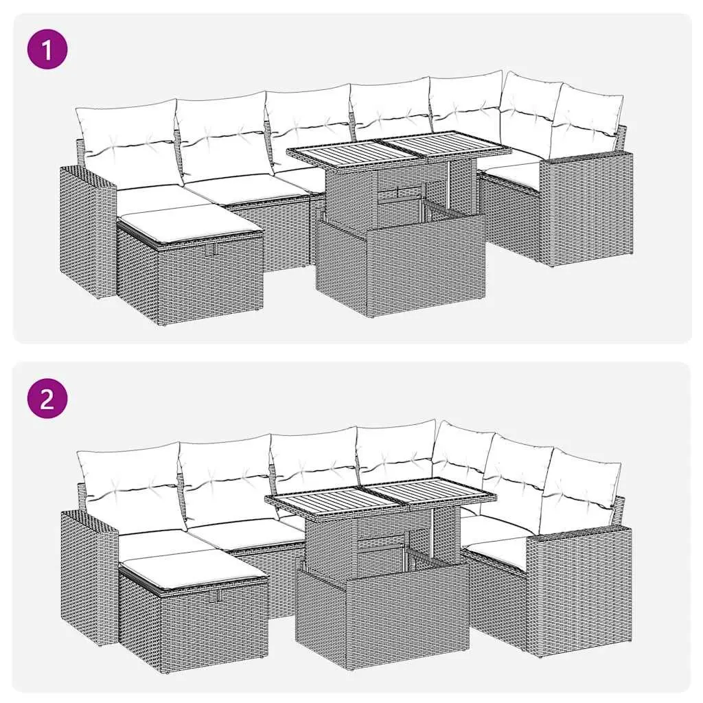 5 Piece Black Outdoor Garden Sofa Set