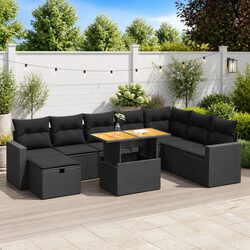 Specifications of the Black 9-Piece Garden Sofa Set