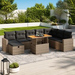 Specifications of 9-Piece Modular Garden Sofa Set in Grey