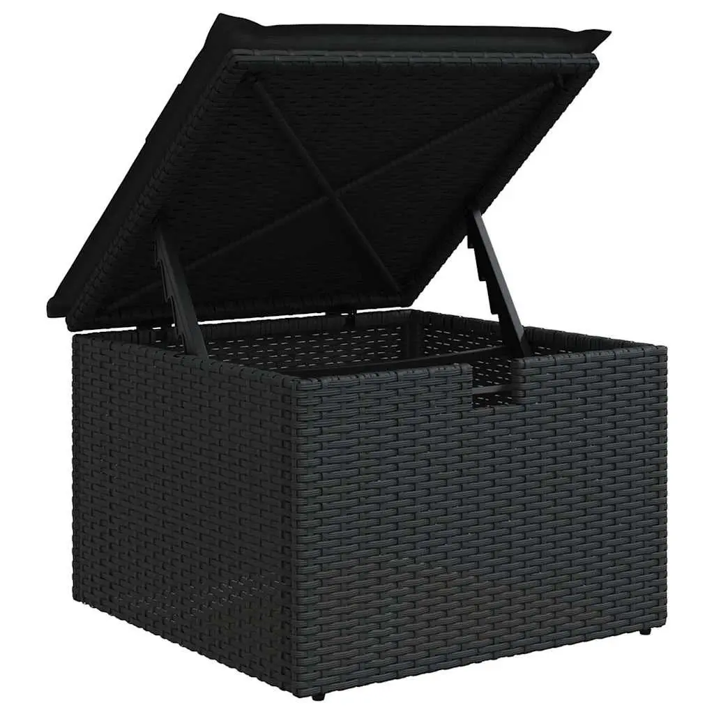 Garden Sofa Set Outdoor Furniture 5 Piece Black Poly Rattan Patio Seating