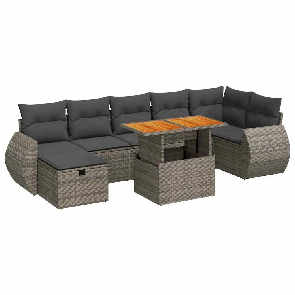 Garden Sofa Set 5 Piece Grey Outdoor Furniture Cushions Modular Patio Lounge