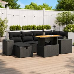 8-Piece Garden Sofa Set: Dimensions and Materials Listed